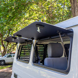 Troopy side gullwing windows open position
